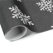 Weihnachtsgeschenk Schneeflocken Schwarzes Silber Geschenkpapier (Rolleneckpunkt)