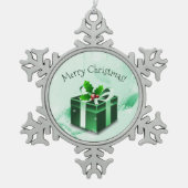 Weihnachtsgeschenk Schneeflocken Zinn-Ornament (Vorderseite)