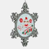 Weihnachtsgeschenk Schneeflocken Zinn-Ornament (Links)