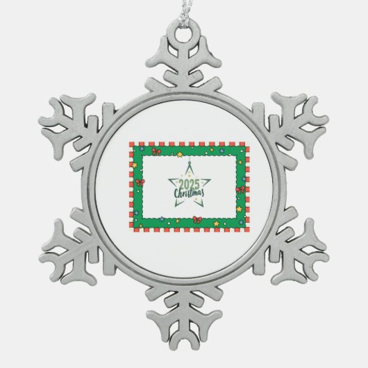 Weihnachtsgeschenk Schneeflocken Zinn-Ornament (Vorderseite)