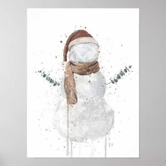 Weihnachtsgeschenk Schneemann Poster (Vorne)