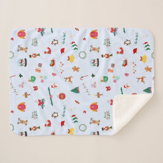 Weihnachtsgeschenk Schneemobil Schneeflocken niedl Sherpadecke (Vorderseite (Horizontal))