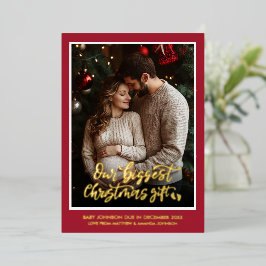 Weihnachtsgeschenk Schwangerschafts-Ankündigung Fo Folien Feiertagskarte