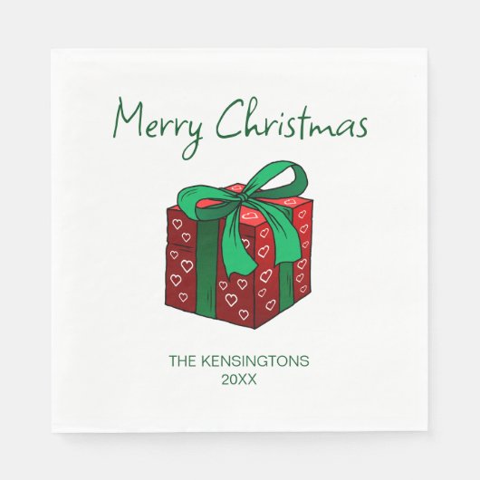 Weihnachtsgeschenk Serviette (Vorderseite)