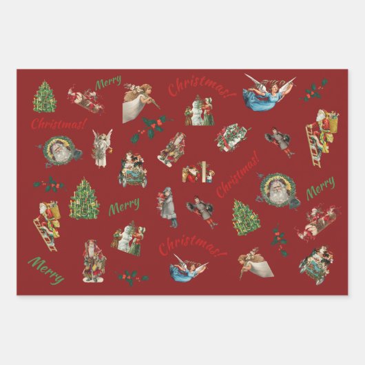 Weihnachtsgeschenk Set des Wrapping Paper Sheets Geschenkpapier Set (Vorderseite)