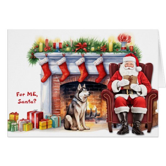 Weihnachtsgeschenk Siberischer Husky-Hund Weihnach (Vorderseite (Horizontal))