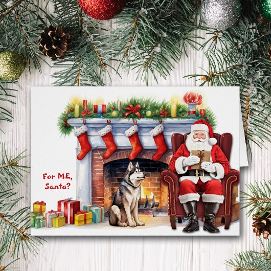 Weihnachtsgeschenk Siberischer Husky-Hund Weihnach