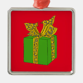 Weihnachtsgeschenk Silbernes Ornament