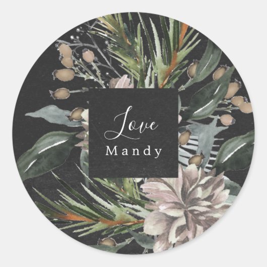 Weihnachtsgeschenk Sticker Blumenkhalkboard Urlaub (Vorderseite)