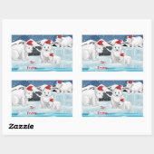 Weihnachtsgeschenk Sticker-Polar-Bären Rechteckiger Aufkleber (Blatt)