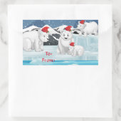 Weihnachtsgeschenk Sticker-Polar-Bären Rechteckiger Aufkleber (Tasche)