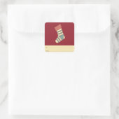Weihnachtsgeschenk - Strumpf Quadratischer Aufkleber (Tasche)