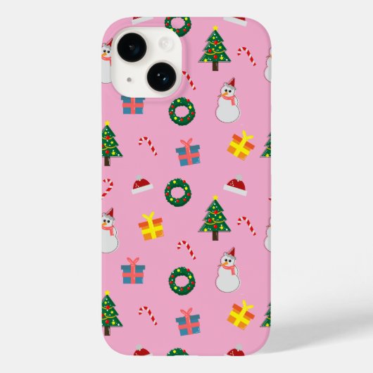 Weihnachtsgeschenk – Süßes Weihnachtsmuster mit Sc Case-Mate iPhone Hülle (Rückseite)
