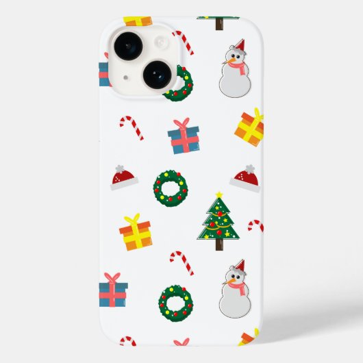 Weihnachtsgeschenk – Süßes Weihnachtsmuster mit Sc Case-Mate iPhone Hülle (Rückseite)