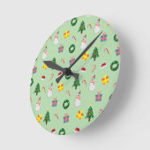 Weihnachtsgeschenk – Süßes Wintermotiv mit Schneem Runde Wanduhr (Winkel)