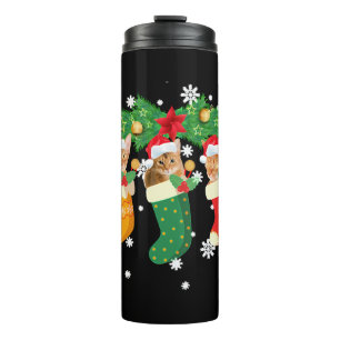 Weihnachtsgeschenk T Shirt Drei Abessinienkatze Thermosbecher