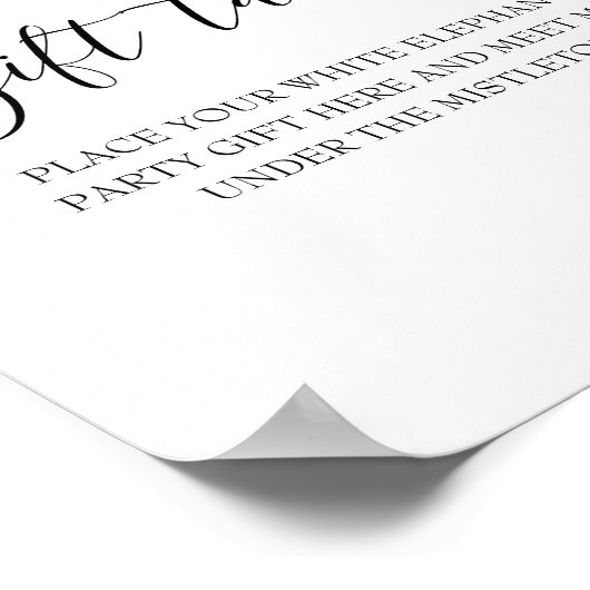 Weihnachtsgeschenk Tafelzeichen Poster (Ecke)