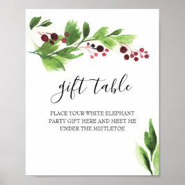 Weihnachtsgeschenk Tafelzeichen Poster