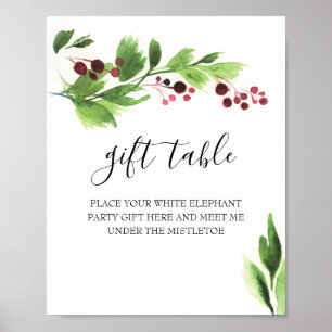 Weihnachtsgeschenk Tafelzeichen Poster
