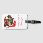 Weihnachtsgeschenk Tag Baby Owl mit Geschenk Gepäckanhänger (Vorderseite (Horizontal))