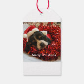 Weihnachtsgeschenk-Tag Basset Hund Geschenkanhänger (Rückseite)
