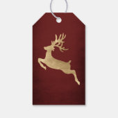 Weihnachtsgeschenk Tag Burgunde Gold Reniadeer Geschenkanhänger (Rückseite)