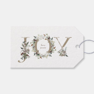 Weihnachtsgeschenk Tag Feierliche Blumenfreuden Geschenkanhänger