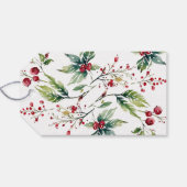 Weihnachtsgeschenk-Tag Floral Aquarelltafel Geschenkanhänger (Rückseite Horizontal)