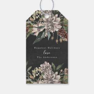 Weihnachtsgeschenk-Tag Floral Aquarelltafel Geschenkanhänger