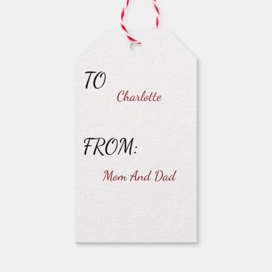 Weihnachtsgeschenk-Tag für Feiern Geschenkanhänger (Rückseite)