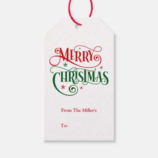 Weihnachtsgeschenk-Tag Geschenkanhänger (Vorderseite)