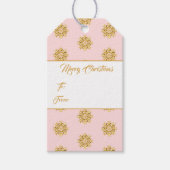 Weihnachtsgeschenk Tag-Gold Schneeflocken Geschenkanhänger (Vorderseite)
