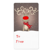 Weihnachtsgeschenk-Tag grau (von und nach) (Vorne)