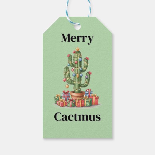 Weihnachtsgeschenk-Tag - Merry Cactmus Geschenkanhänger (Rückseite)