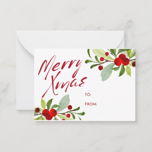 Weihnachtsgeschenk-Tag Mitteilungskarte (Vorderseite)