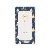 Weihnachtsgeschenk-Tag | Navy Watercolor Holiday L Adressaufkleber (Vorne)