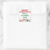 Weihnachtsgeschenk-Tag, Personalisierter Weihnacht Quadratischer Aufkleber (Tasche)