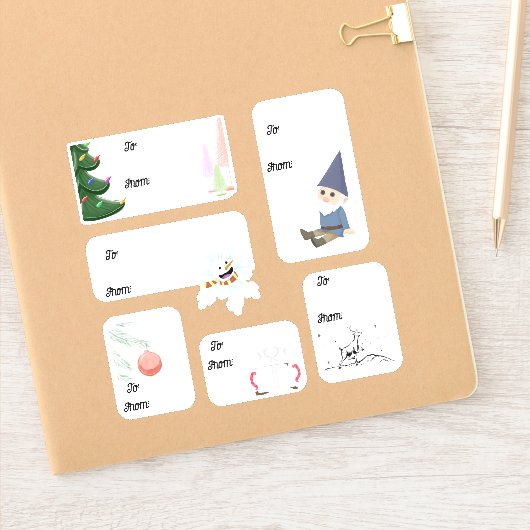 Weihnachtsgeschenk Tag Sticker Set (Notizbuch)