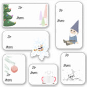 Weihnachtsgeschenk Tag Sticker Set (Vorderseite)