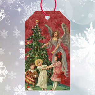 Weihnachtsgeschenk Tag Viktorianisch Angel Tree Geschenkanhänger