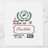 Weihnachtsgeschenk-Tag Weinetikett (Einzelnes Label)