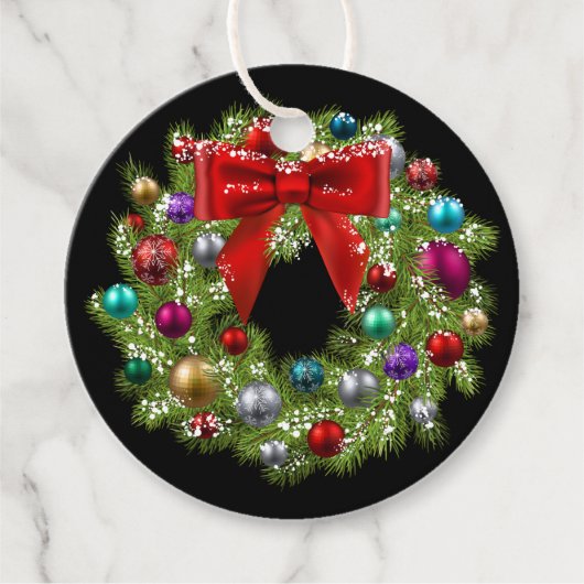 Weihnachtsgeschenk Tag-Wreath Geschenkanhänger (Vorderseite)