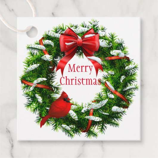 Weihnachtsgeschenk Tag-Wreath Geschenkanhänger (Vorderseite)