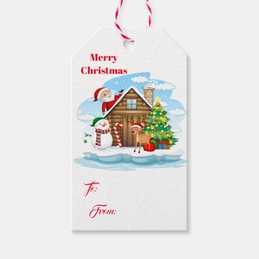 Weihnachtsgeschenk Tags-Santa & Gang Geschenkanhänger (Vorderseite)