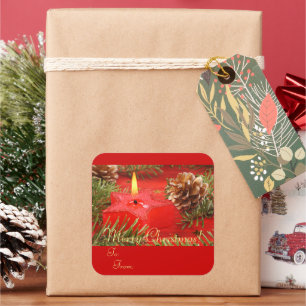 Weihnachtsgeschenk-Tagsticker Quadratischer Aufkleber