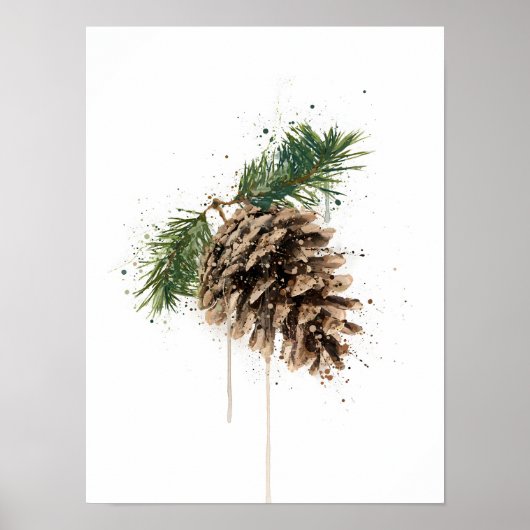 Weihnachtsgeschenk Tannenzapfen Poster (Vorne)