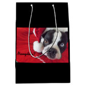 Weihnachtsgeschenk-Tasche Bostons Terrier Mittlere Geschenktüte (Vorderseite)