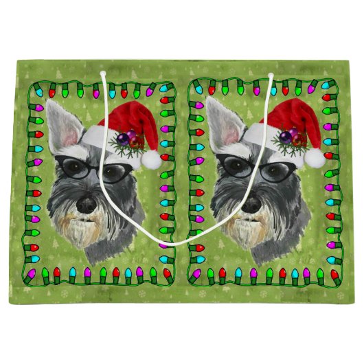 Weihnachtsgeschenk-Tasche groß -- Schnauzer Große Geschenktüte (Vorderseite)
