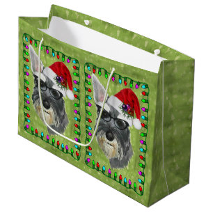 Weihnachtsgeschenk-Tasche groß -- Schnauzer Große Geschenktüte