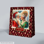 Weihnachtsgeschenk Tasche Santa & Mrs. Claus Water Mittlere Geschenktüte